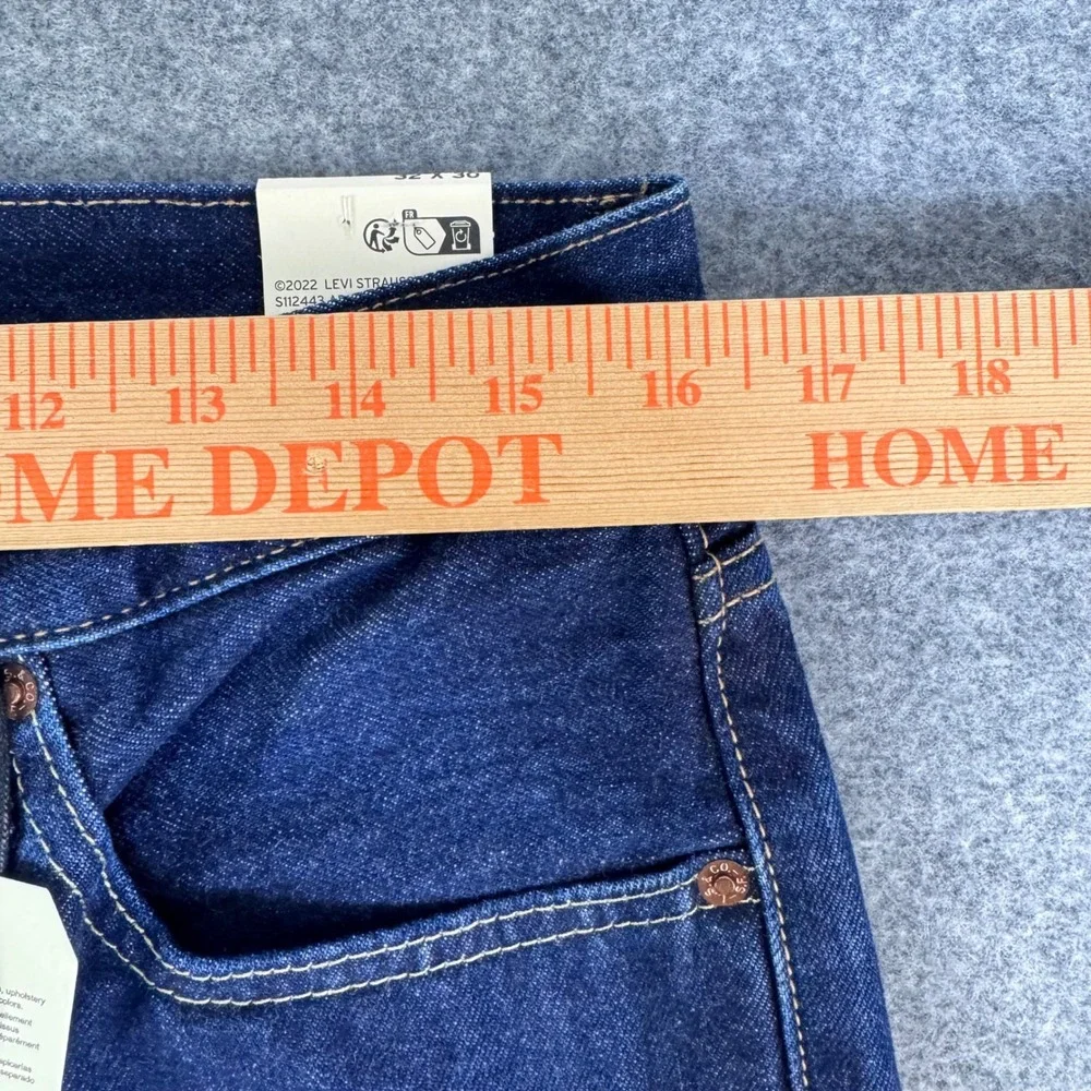 Levis 501 Slim Taper Selvedge Denim Jeans Mens 32x30 Dark Wash Indigo 501ST NEW